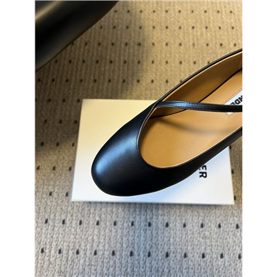 Балетки на плоской подошве с круглым носком и квадратной пряжкой  (3 цвета)  Джил санде*р