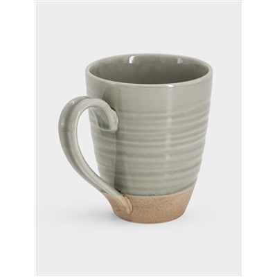 Кружка, 350 мл, керамика, серо-бежевая, Спираль, Dallas