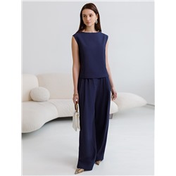 Топ c вырезом лодочка из плотного лиоцелла