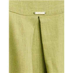 Свободная удлиненная блузка с карманом изо льна с вискозой