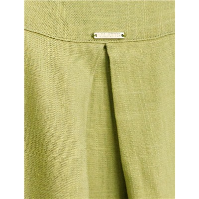 Свободная удлиненная блузка с карманом изо льна с вискозой