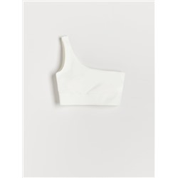 Einarmiges Top mit Blumenmuster