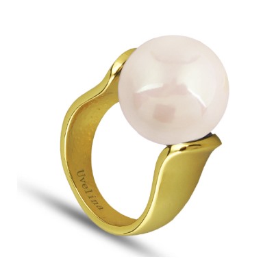 Кольцо (Майорка 16мм нежный персик; покрытие золото), Есть комплект