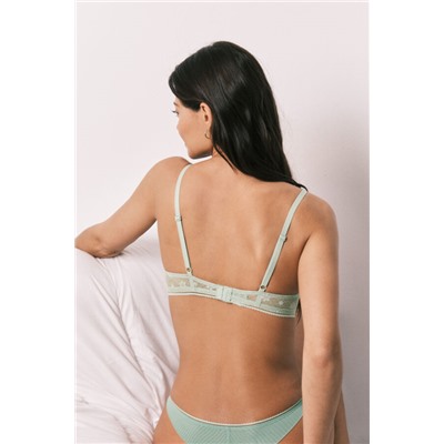 Sujetador triangular encaje verde NATURAL