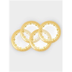 Тарелка закусочная, 20,5 см, 4 шт, стекло, золотистая, Versailles