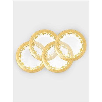 Тарелка закусочная, 20,5 см, 4 шт, стекло, золотистая, Versailles