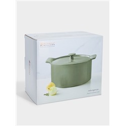 Кастрюля, 3 л, с крышкой, фарфор P, серо-зеленая, Indulgence