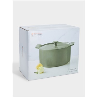 Кастрюля, 3 л, с крышкой, фарфор P, серо-зеленая, Indulgence