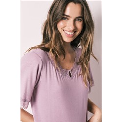 Camisón largo viscosa tacto suave rosa