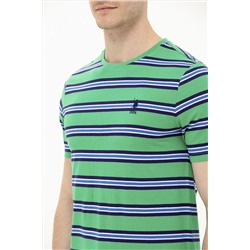 Erkek Yeşil Bisiklet Yaka Tişört