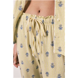 Pijama largo camisero algodón estampado