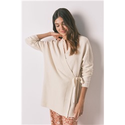 Cárdigan tricot beige