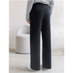Прямые трикотажные брюки на резинке из футера двухнитки эластичные