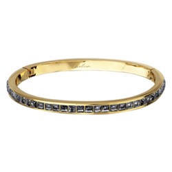 Браслет Квадро (кристаллы SW темно-серые; покрытие золото), Есть комплект