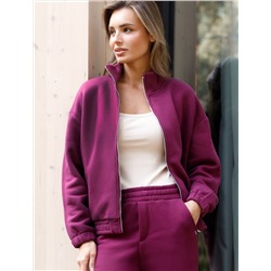 Бомбер на молнии из футера трехнитки с начесом