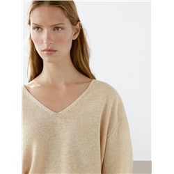 Jersey punto manga larga 100% lino