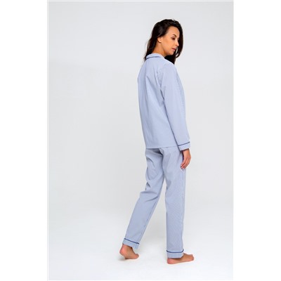 Костюм домашний с брюками и рубашкой 340BLU