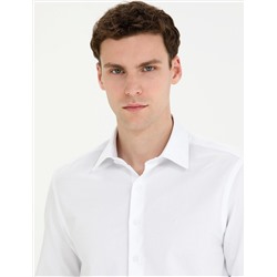 Beyaz Slim Fit Uzun Kollu Gömlek