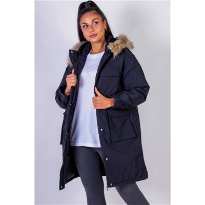 Зимняя парка удлиненная, с капюшоном натуральный мех арт. 619