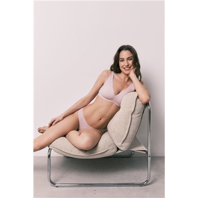 Top halter liso clean cut rosa