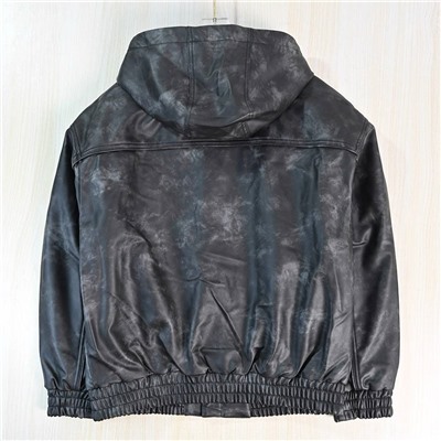 Мужская кожаная куртка с капюшоном   Jac*k & Jone*s