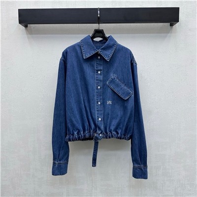 Женская джинсовая рубашка на шнуровке в ретро стиле   ЛОЕВ*Е 💛