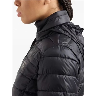 Женская легкая и компактная куртка с воротником-стойкой и невидимым капюшоном  ЭМПОРИО АРМАН*И