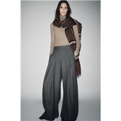 PANTALÓN WIDE LEG RAYA DIPLOMÁTICA PINZAS ZW COLLECTION