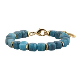 Браслет Селена (кварц изумрудный 7-8мм; покрытие золото) 17-20см, Есть комплект