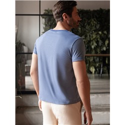 Футболка slim fit  из премиального хлопка с  эффектом меланж