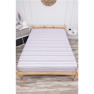 Простыня на резинке поплин Геометрия-компаньон