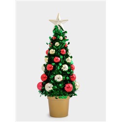Ель искусственная, 30 см, с шарами, в горшке, мишура/пластик, зеленая, New year