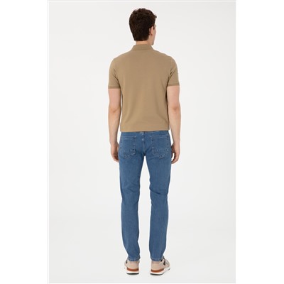 Erkek Mavi Straight Fit Jean Pantolon