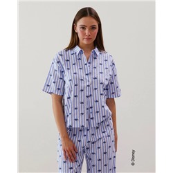 Camisa azul de algodón de Stitch