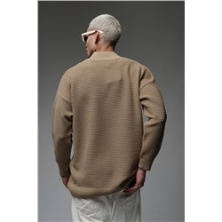 Свитер с замком коричневый