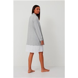 Cárdigan largo Gris claro jaspeado