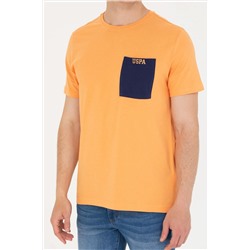 Erkek Turuncu Bisiklet Yaka Tişört