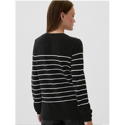 Textured Stripe Crewneck Sweater