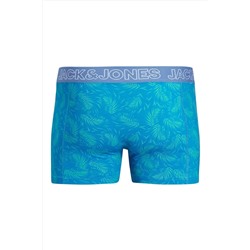 Jack & Jones J&J Jaccanvey Erkek 3'lü Renkli Logolu Açık Mavi Lacivert Mavi Boxer Paketi
