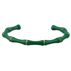 Браслет Бамбук (эмаль зеленая; покрытие золото), Есть комплект