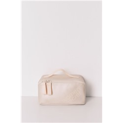 Neceser pequeño rubber beige metaizado