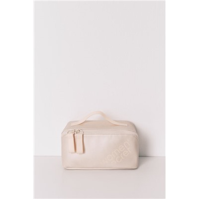 Neceser pequeño rubber beige metaizado