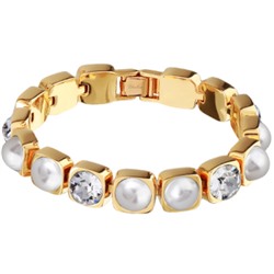 Браслет Теннис (кристаллы SW белые 8мм, Майорка; покрытие золото)17-19см, Есть комплект