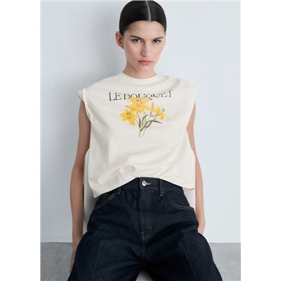 Camiseta algodón mensaje estampado