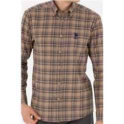 Erkek Kum Uzun Kollu Gömlek