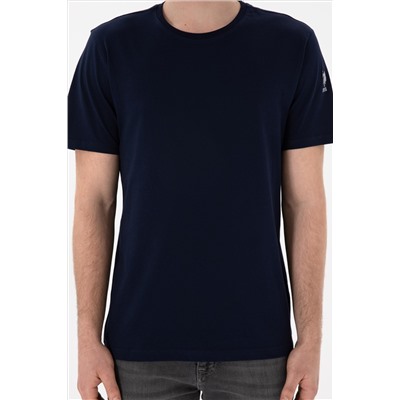 Erkek Regular Fit Bisiklet Yaka Lacivert Basic Tişört