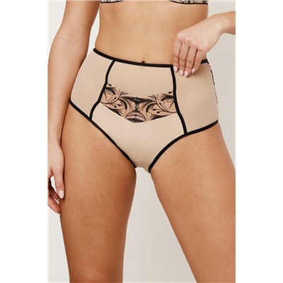 REBECCA BEIGE/BLACK Трусы высокие SUBTILLE
