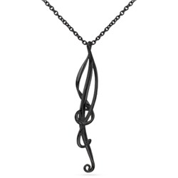 Кулон Узоры (покрытие черный родий) 85-90см, Есть комплект