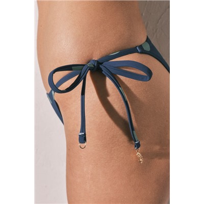 Braga bikini media tira estampado lunares azul