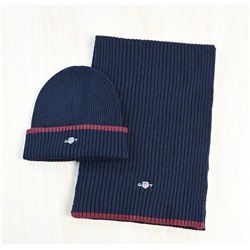 Мужской зимний теплый вязаный комплект из двух предметов: шапка и шарф из смеси хлопка и шерсти GAN*T